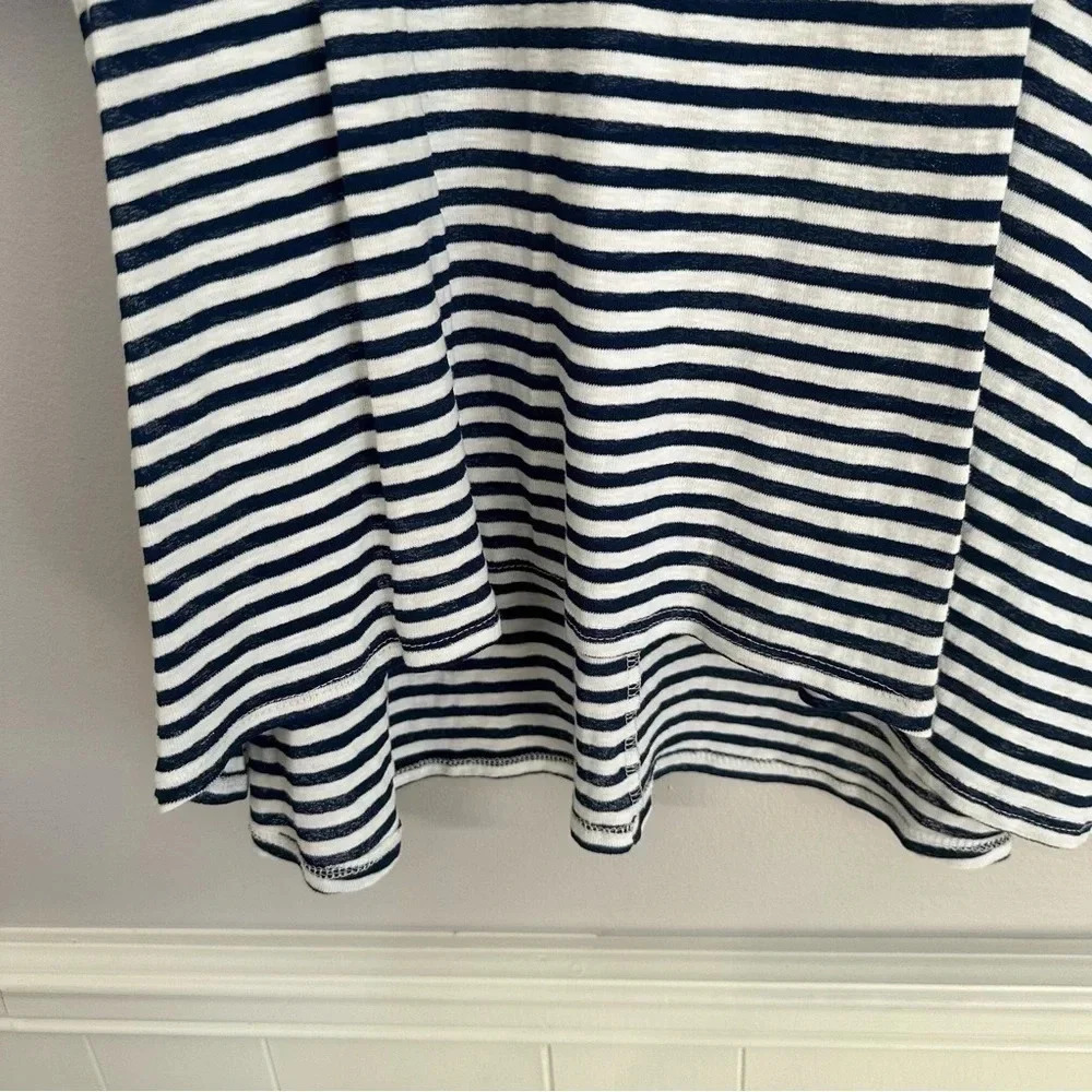 Tea N Rose Boutique Women's 3/4 Length Sleeve White & Navy Striped Top Sz S GUC - Picture 6 of 9
